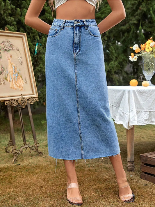Blue Maxi Denim Skirt