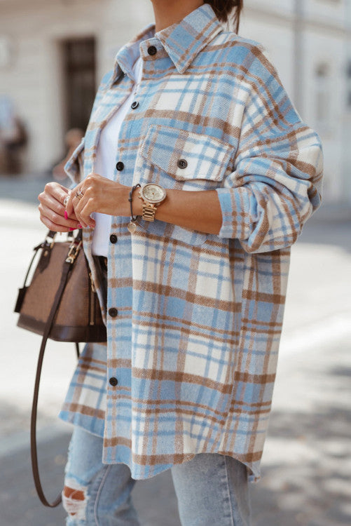 Blue Plaid Shacket